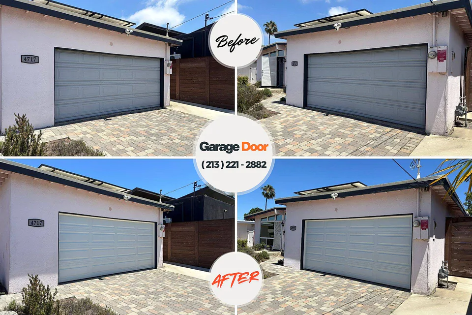 Before and after: garage door repair Towanda, KS